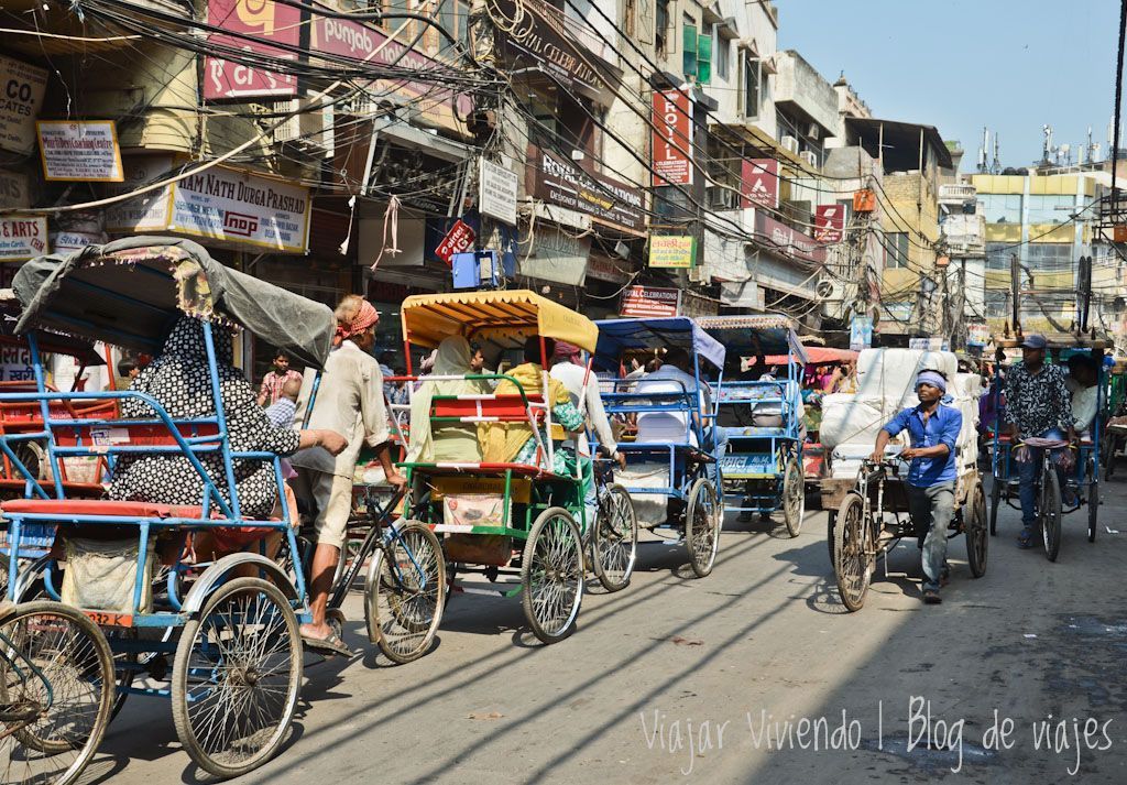Delhi caos trishaw - visa para viajar a India, Nepal y Maldivas