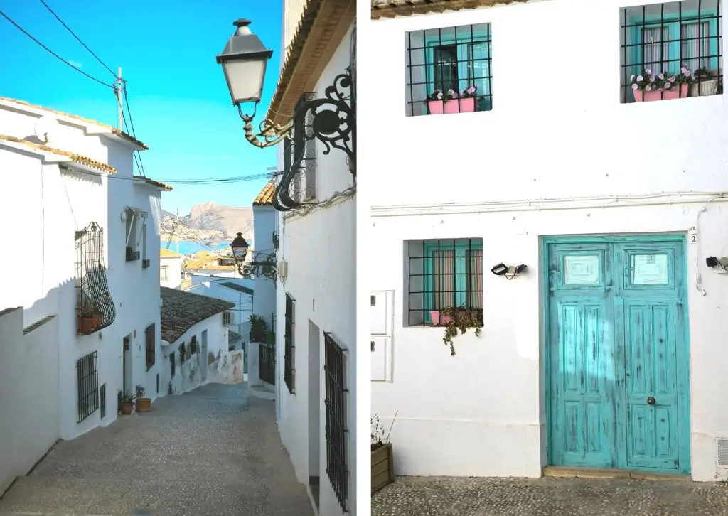 calles y puertas en el casco antiguo de Altea