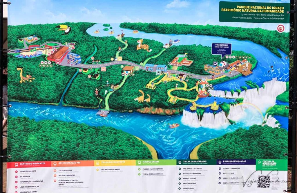 mapa de las cataratas del lado brasilero