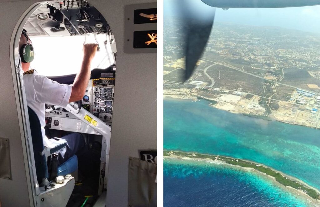 vistas del vuelo a aruba