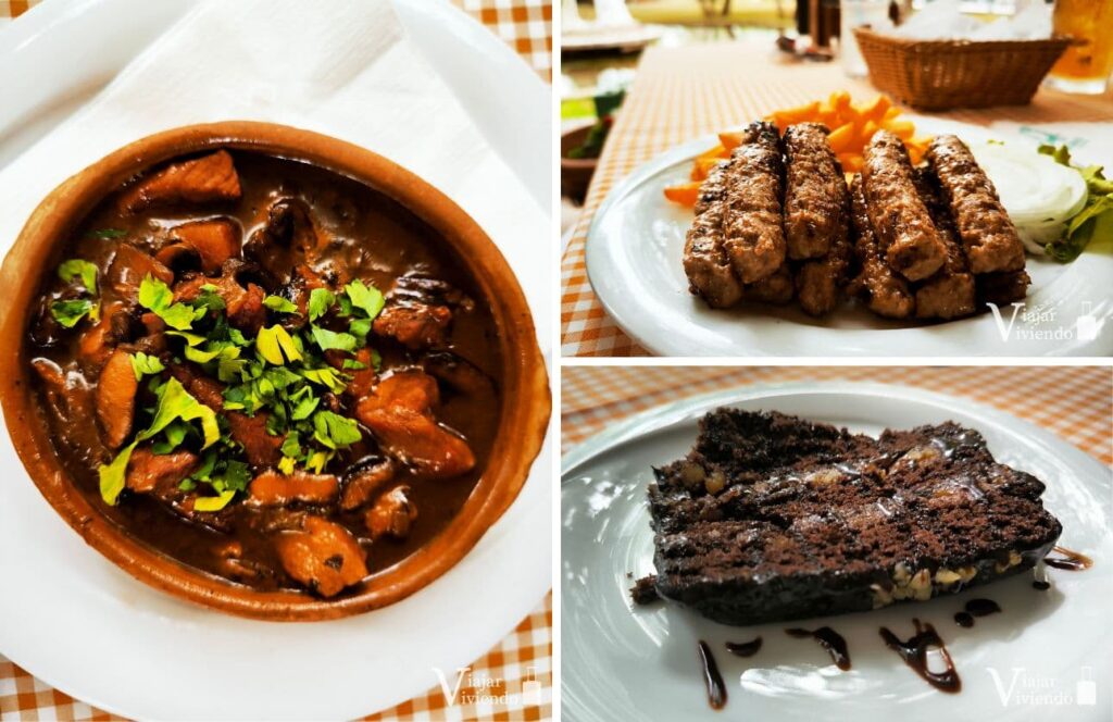 platos tipicos en el restaurante biljanas springs