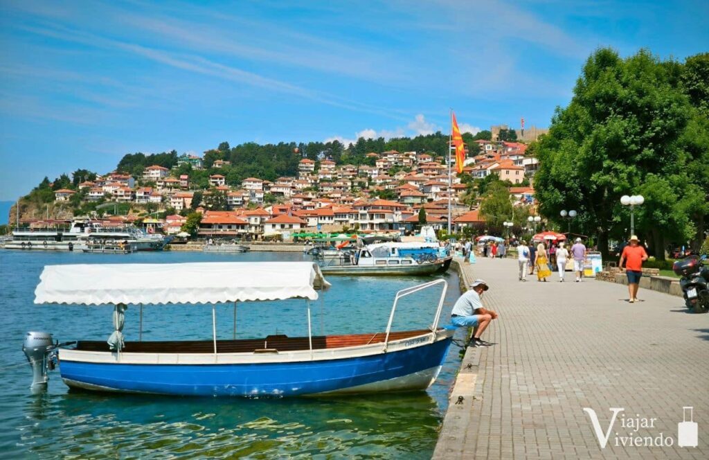 paseo en bote en el lago ohrid