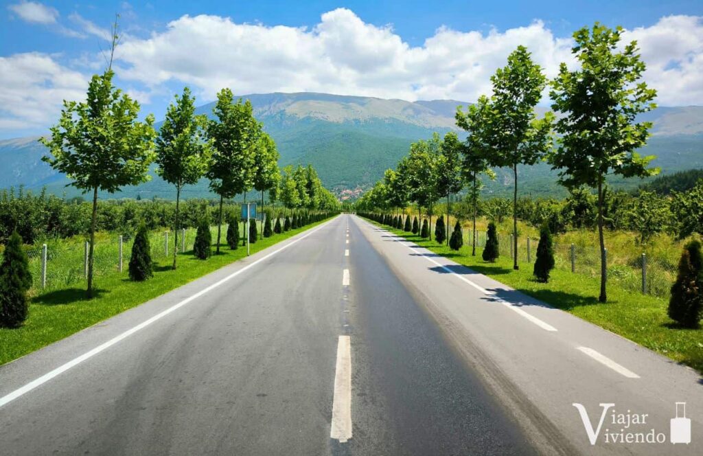 carretera al monasterio de san naum en ohrid