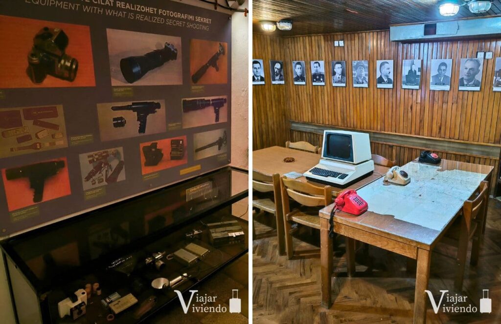 salas de espionaje en el interior del bunker de tirana