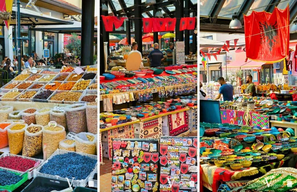 tiendas en el interior del mercado de tirana nuevo bazar