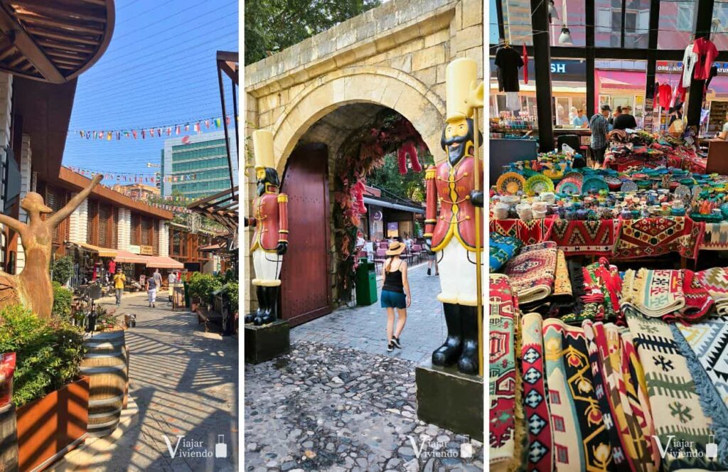 castillo de tirana y alfombras en el nuevo bazar