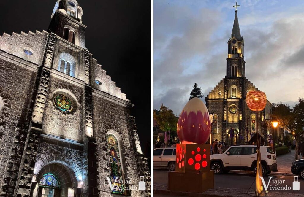 iglesia en gramado iluminada