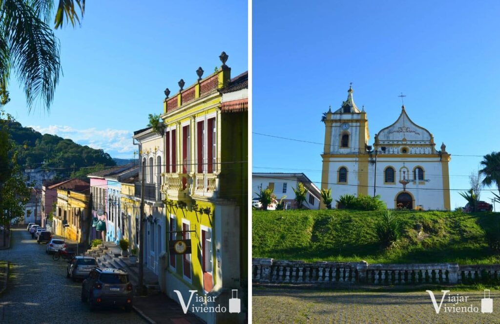 calles e iglesia en el casco antiguo de antonina brasil