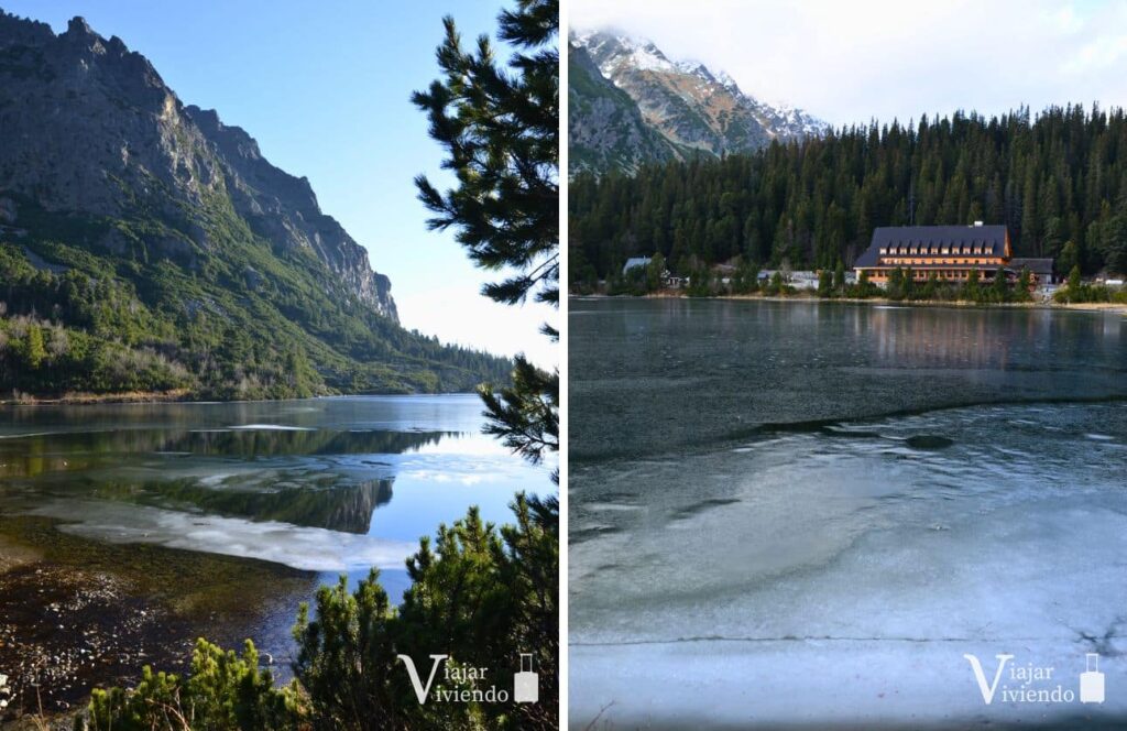 lago congelado en los altos tatras