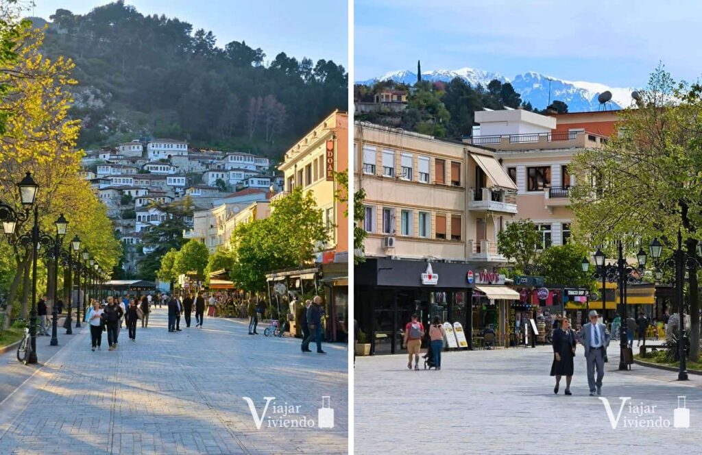 paseo republika en el centro de berat