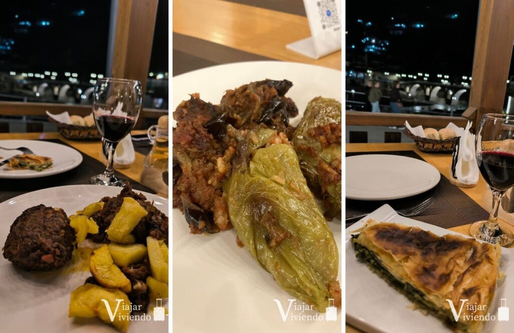 platos tipicos en el restaurante de berat