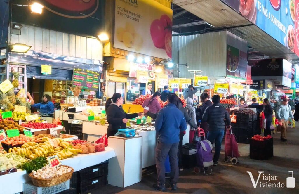 interior del mercado vega central de santiago de chile