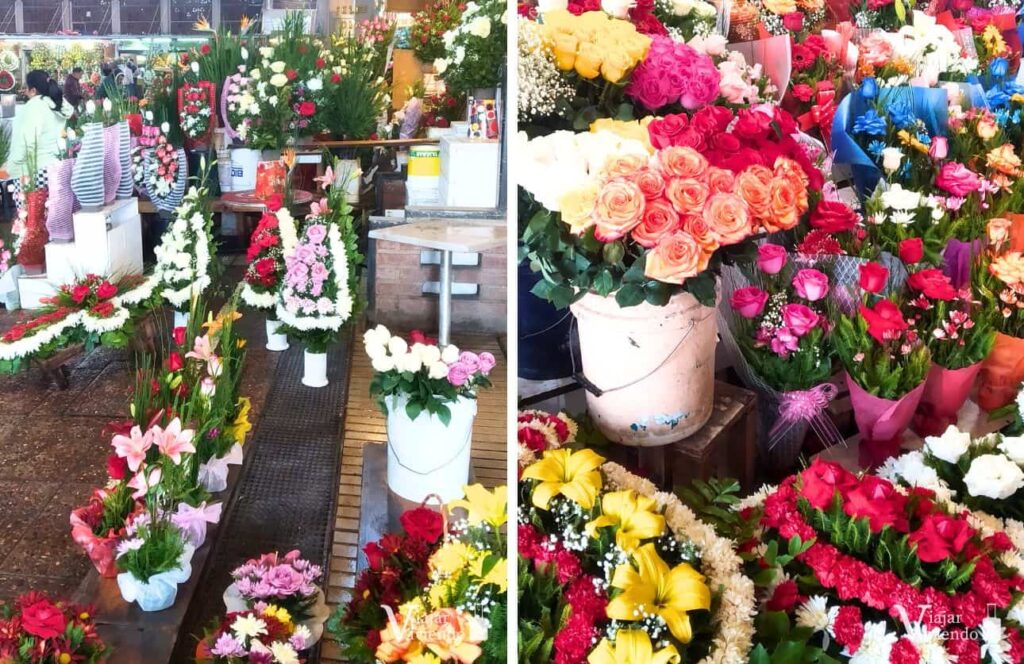 arreglos florales en el mercado de flores de santiago de chile