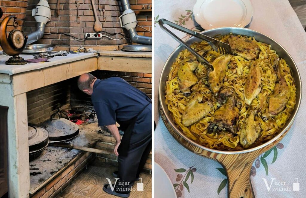 plato tradicional preparado con leña en el restaurante sofra e lakrorit