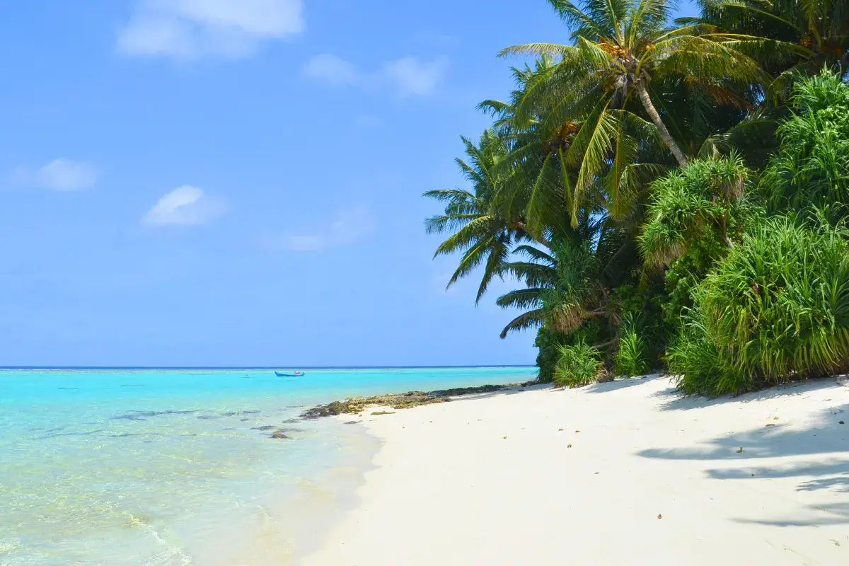 playa paradisiaca de una isla local en nuestro viaje a maldivas